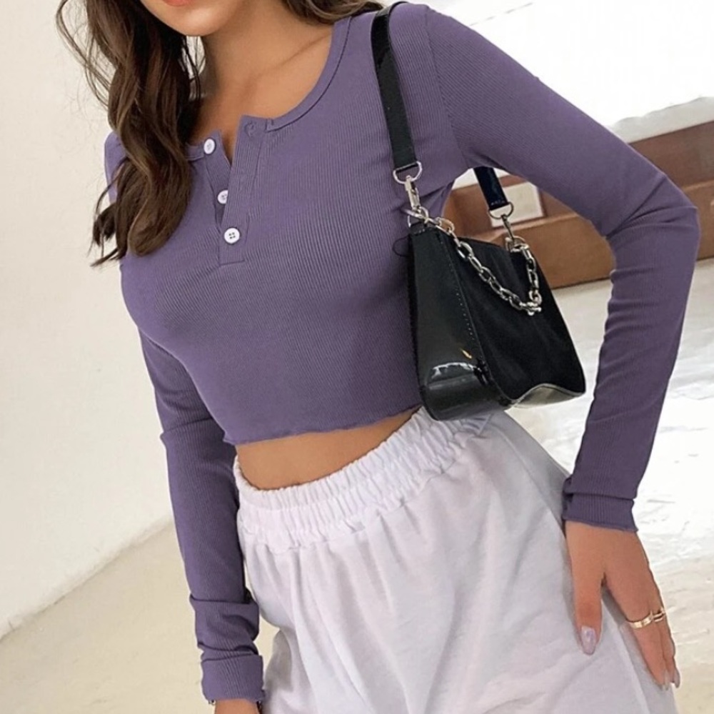 Shein Button Crop Top